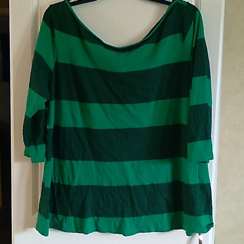 Green striped top